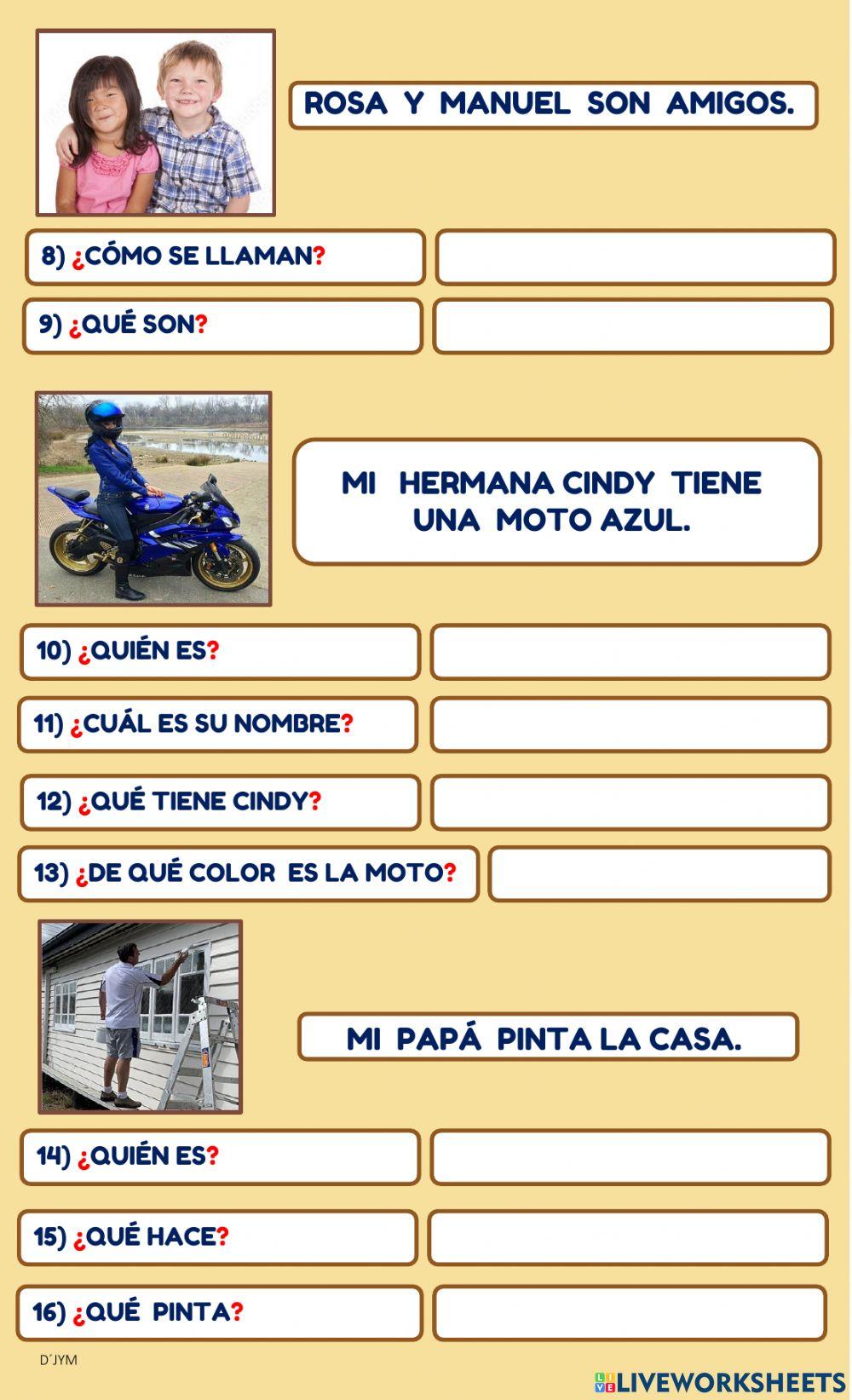 Lectura comprensiva de frases