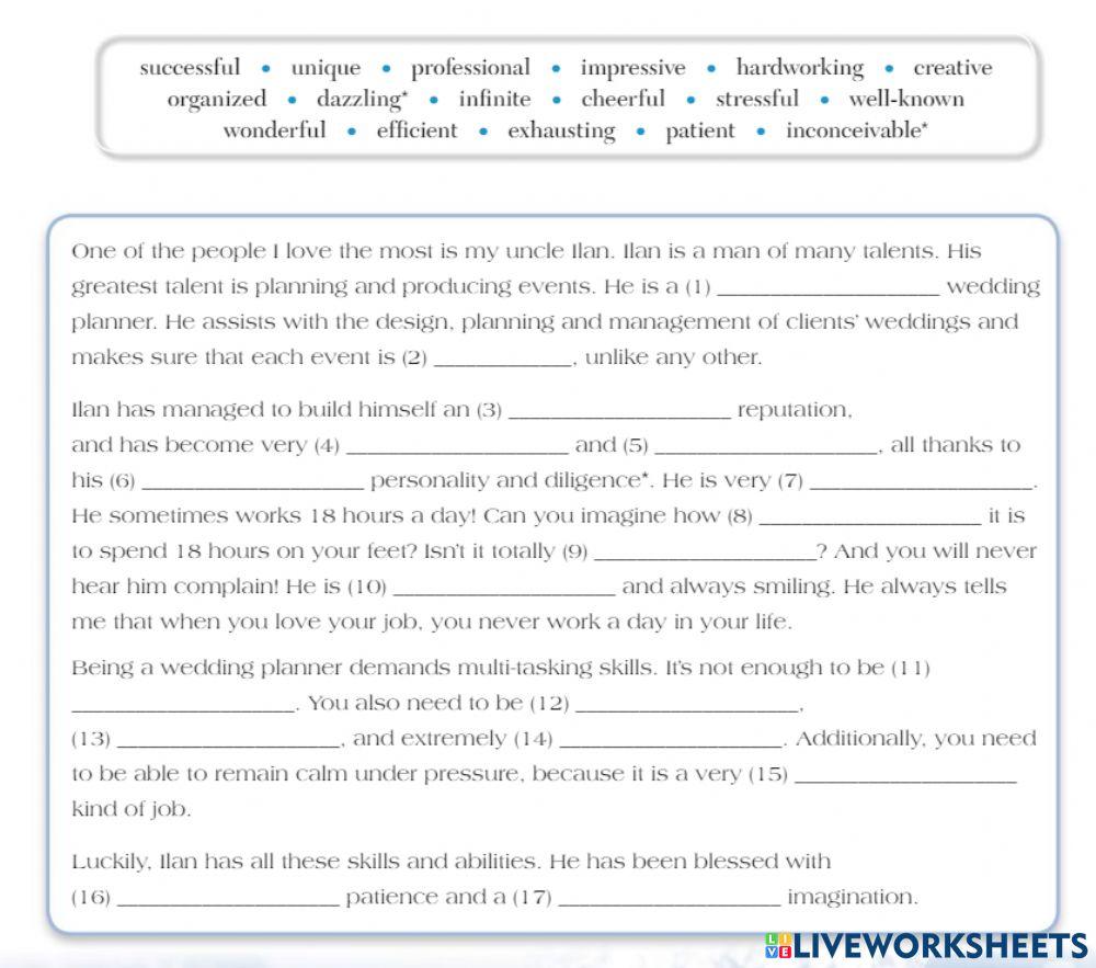 Writing about a person