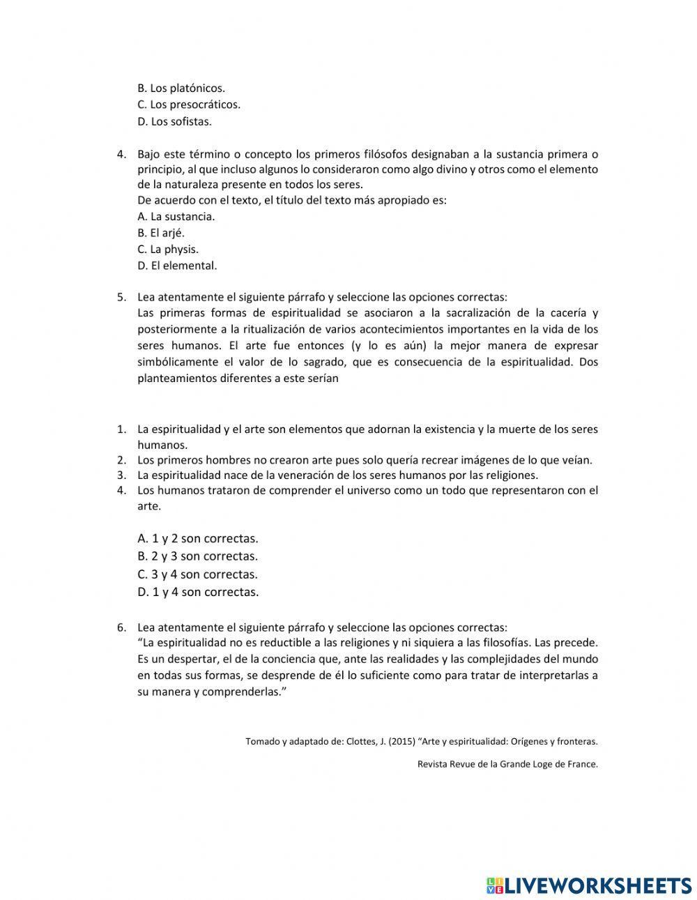 Evaluación introducción a la Filosofía