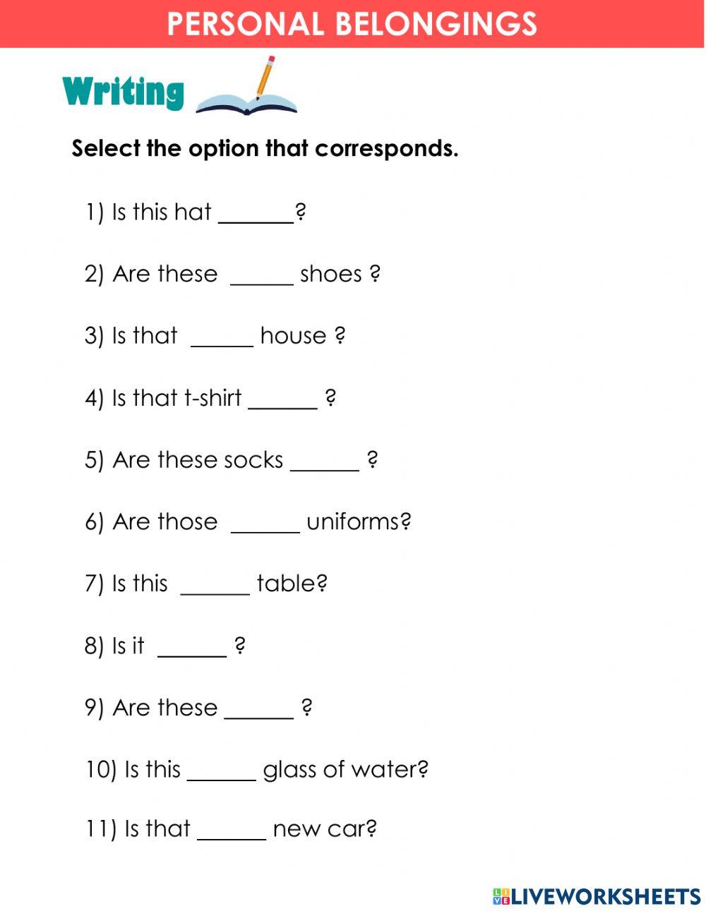 Yes and No questions with possessive and pronouns 