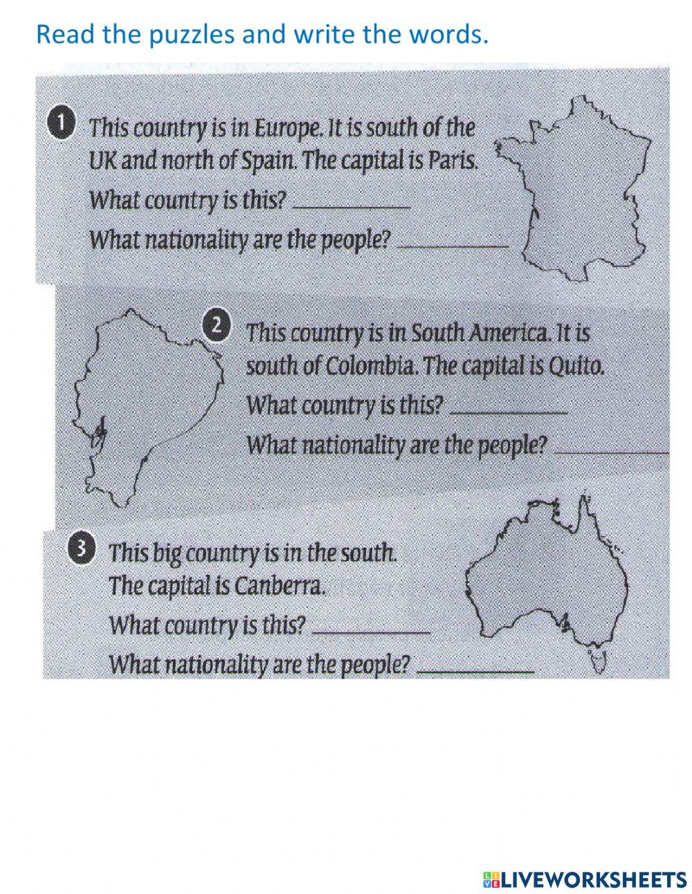Countries and their Nationalities