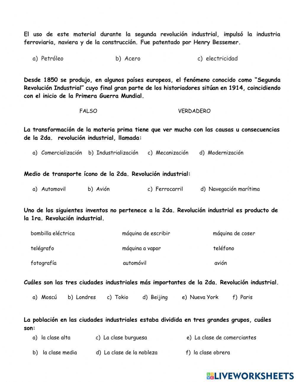 2da. REVOLUCIÓN INDUSTRIAL