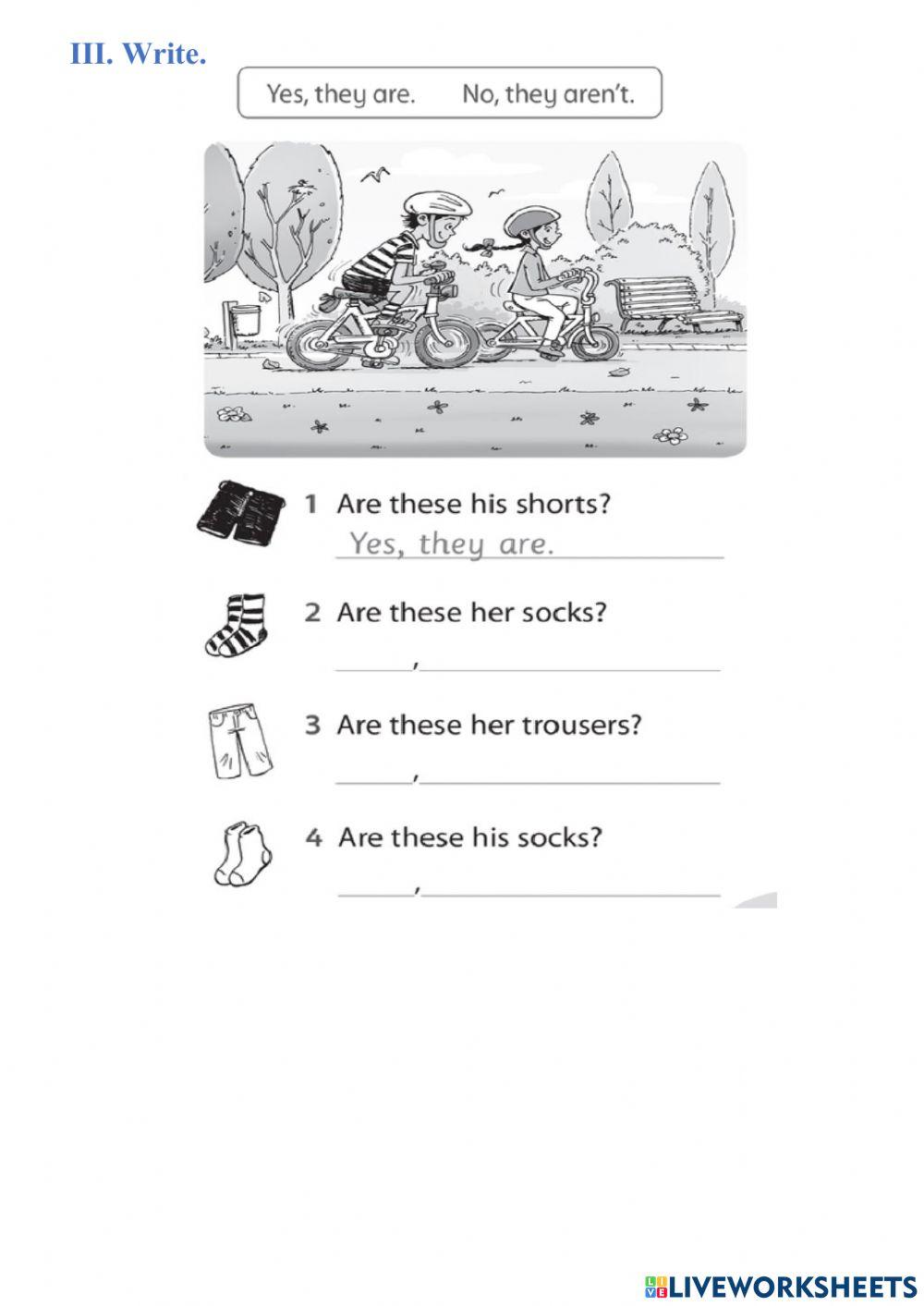 Unit 7: Are these his trousers?