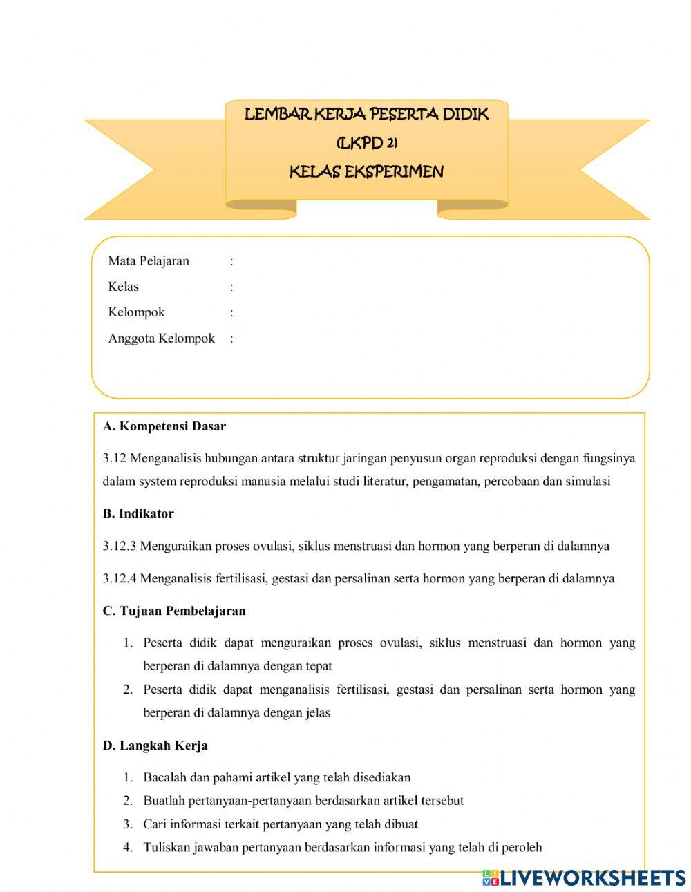 LKPD Sistem Reproduksi