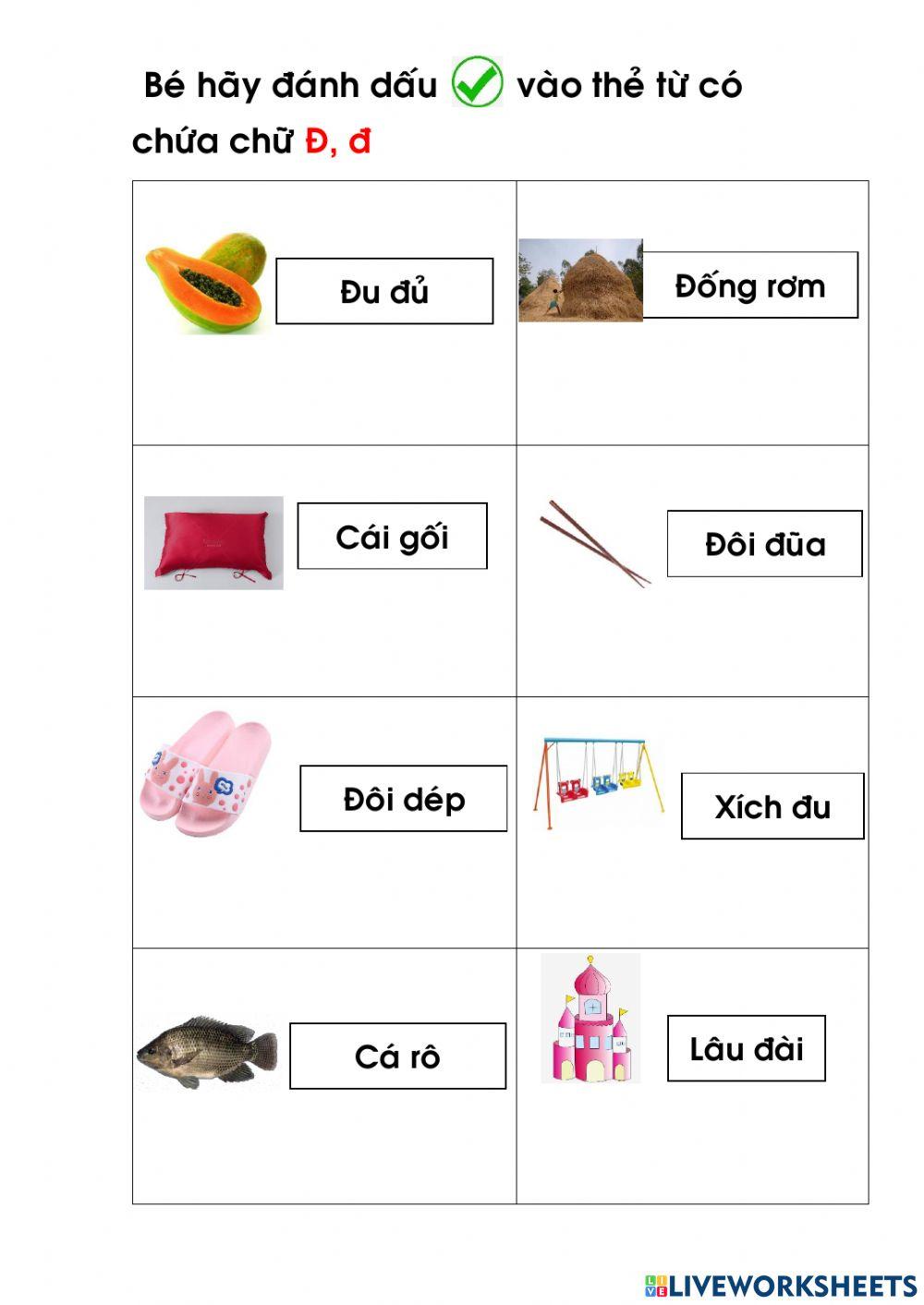 bài tập chữ d-đ