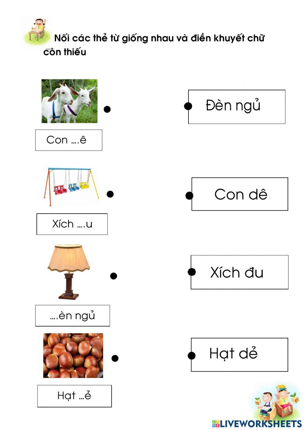 bài tập chữ d-đ