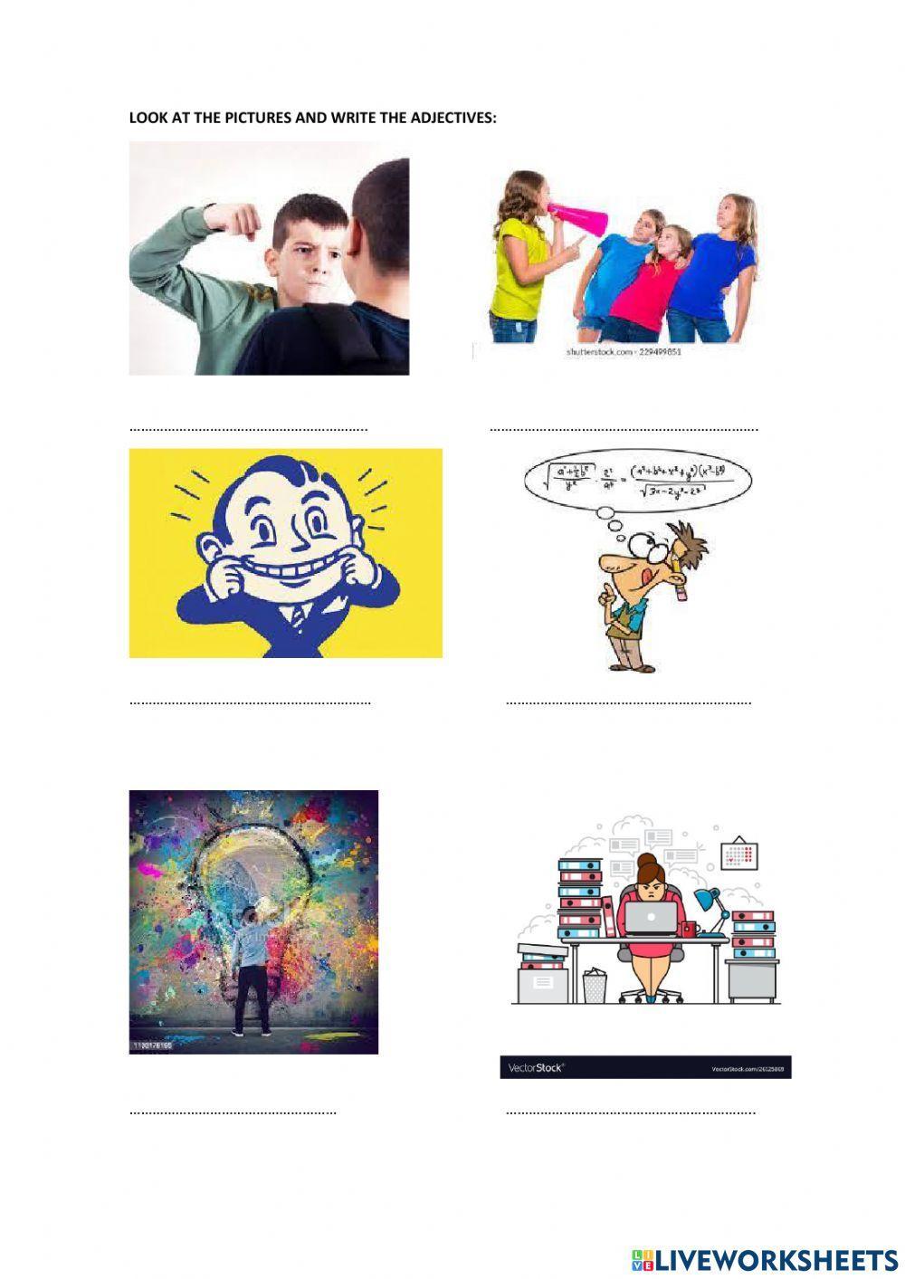 Adjetivos descripción personal