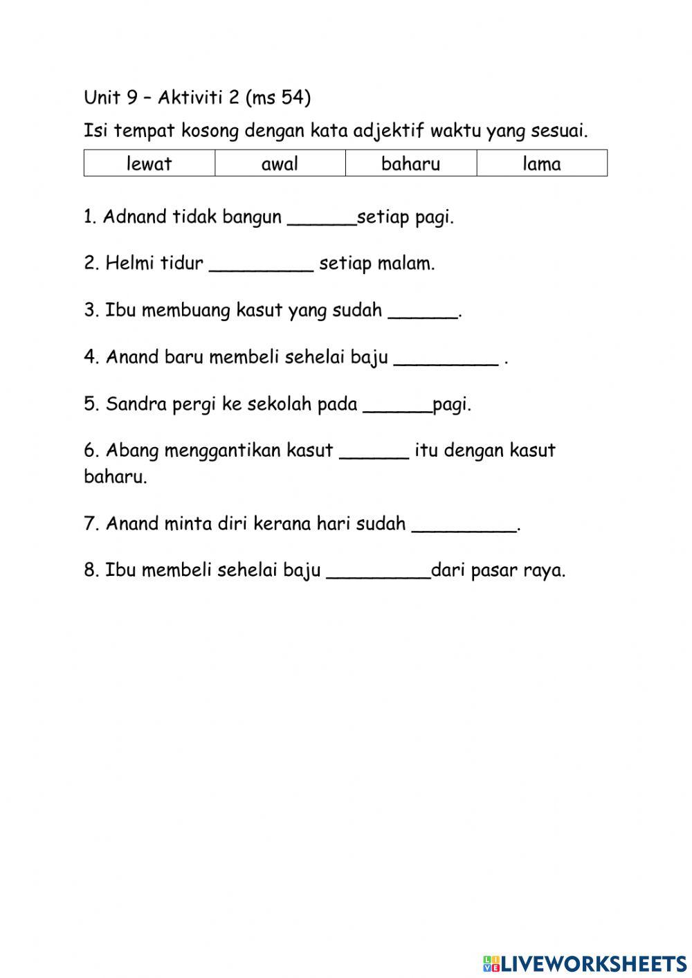 Tahun 2 Unit 9 Ms 54