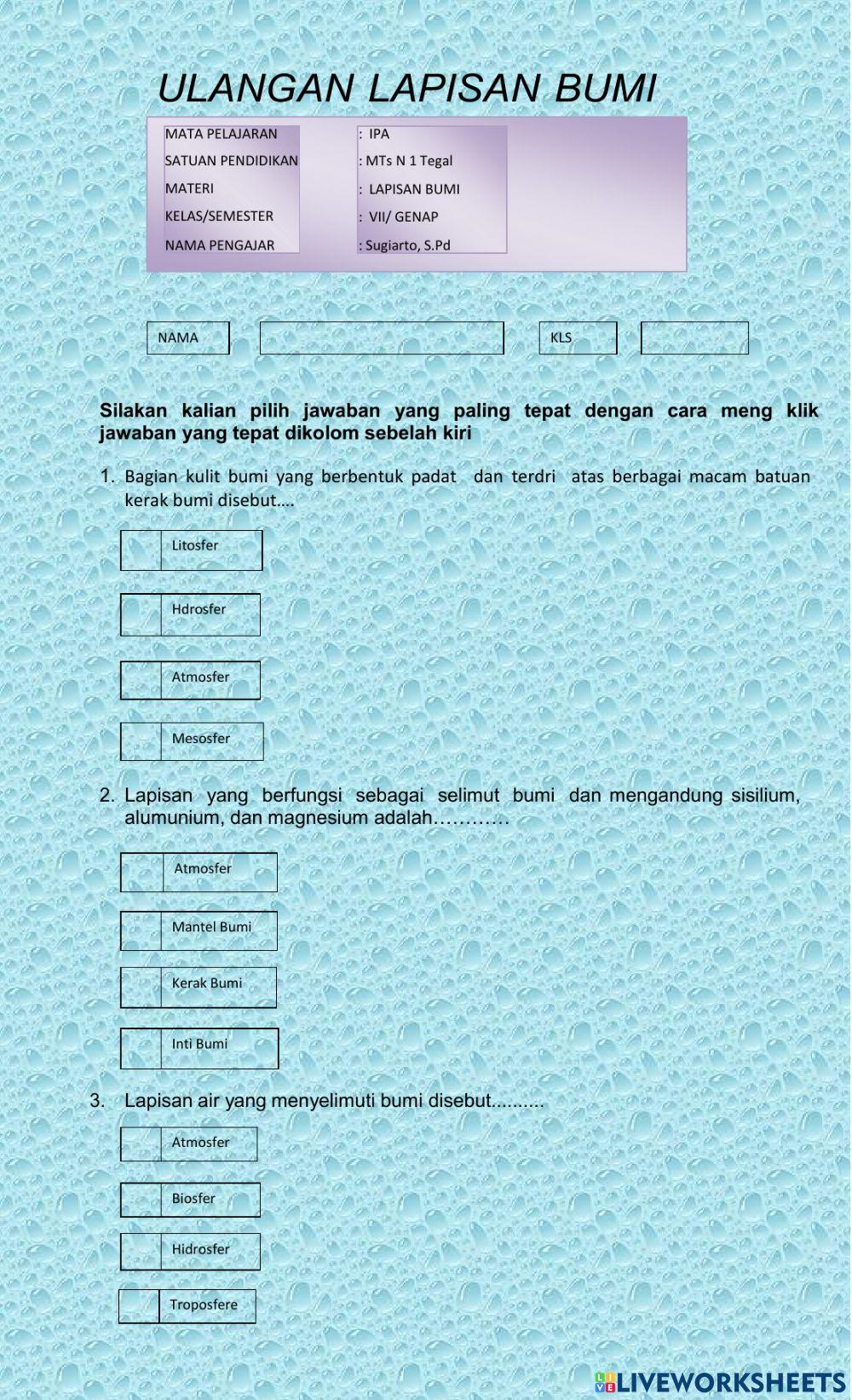 Lapisan Bumi (ulangan)