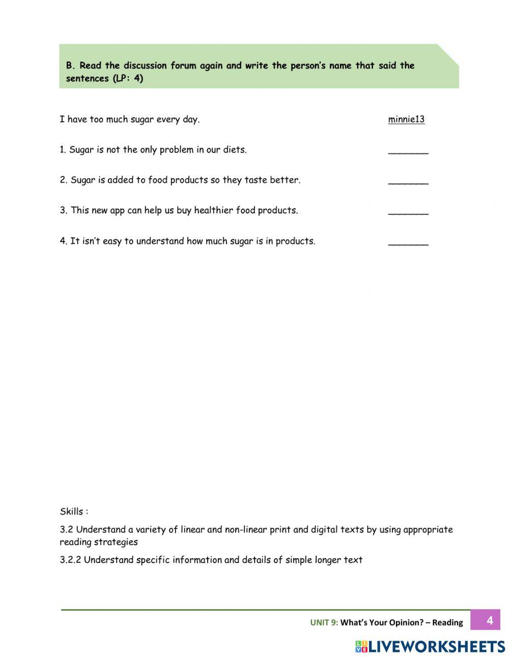 Unit 9 : what's your opinion?