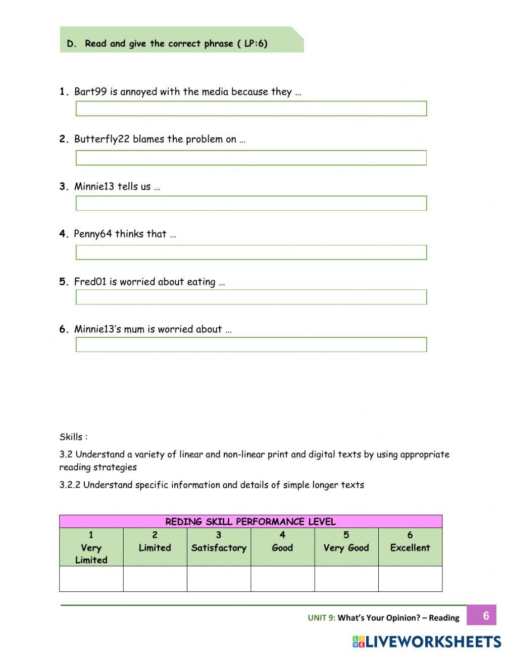 Unit 9 : what's your opinion?