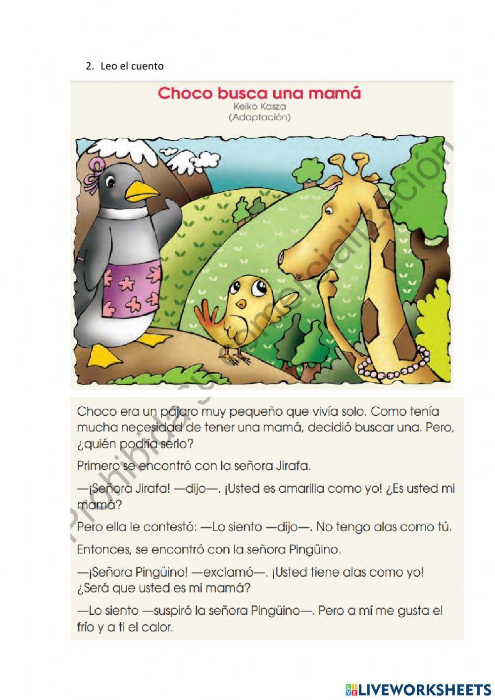 Cuento: Choco busca una mamà