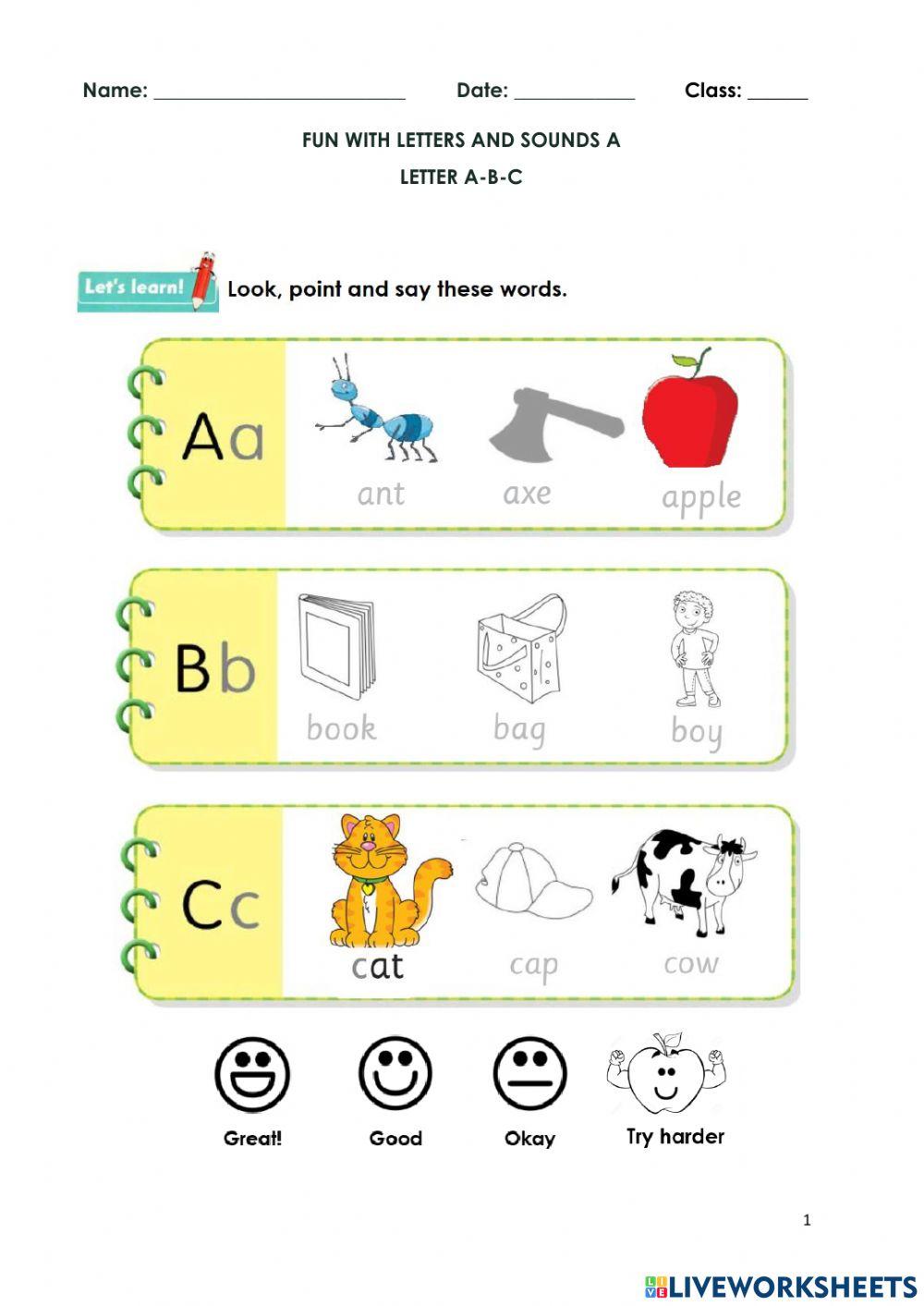KB1 Letter A B C Worksheet Live Worksheets KB1 Letter A B C Worksheet Live Worksheets