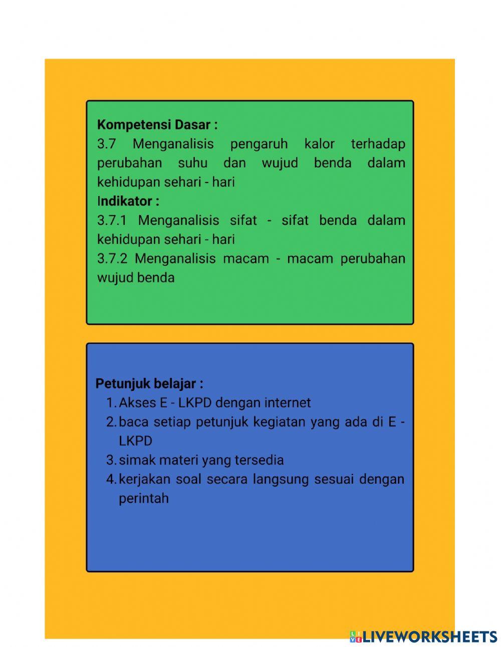 E - LKPD kelas 5 perubahan wujud benda
