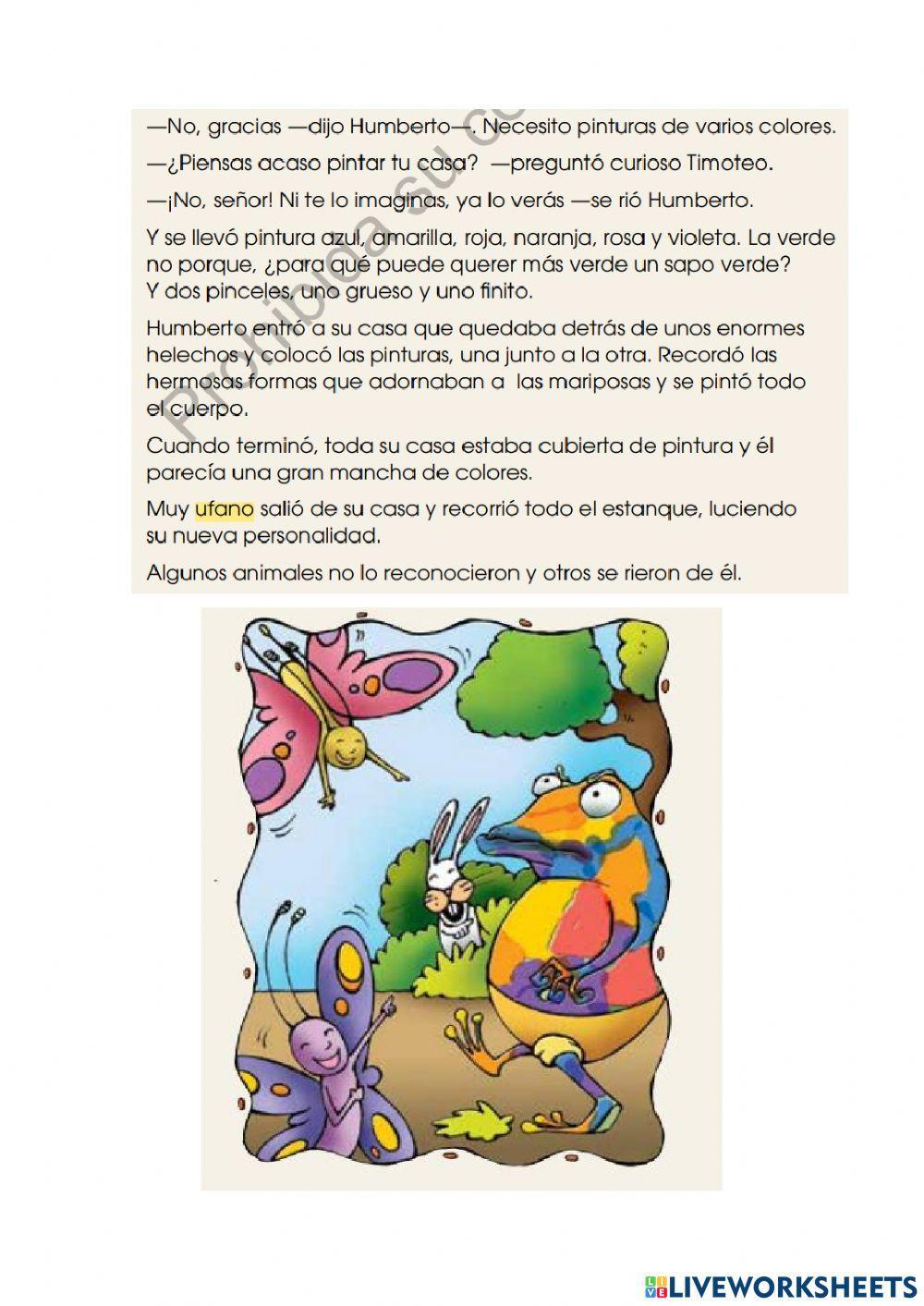Cuento: Un sapo de colores