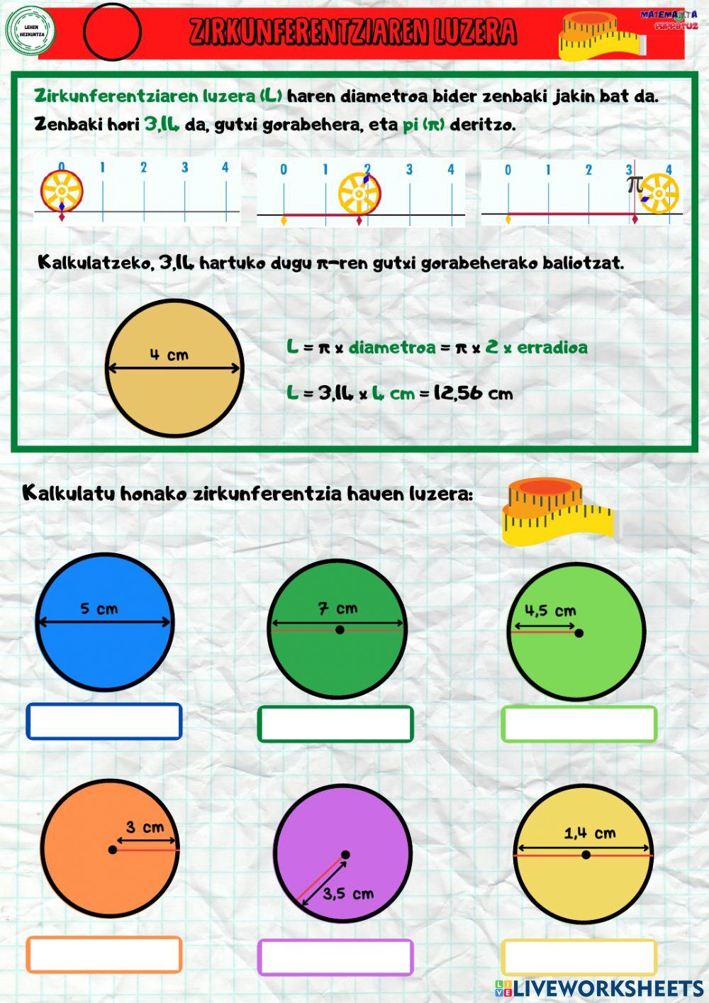 Zirkunferentziaren luzera