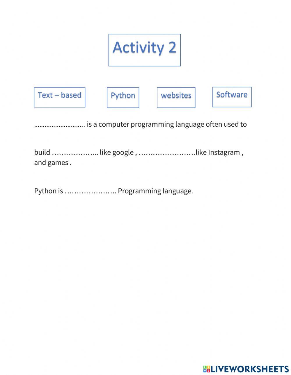 Python online exercise for | Live Worksheets