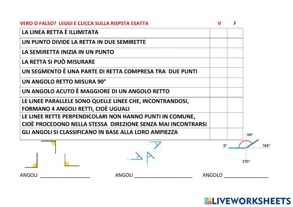 Rette, semirette, angoli (es.elaborato dal testo Super Prezioso 3)