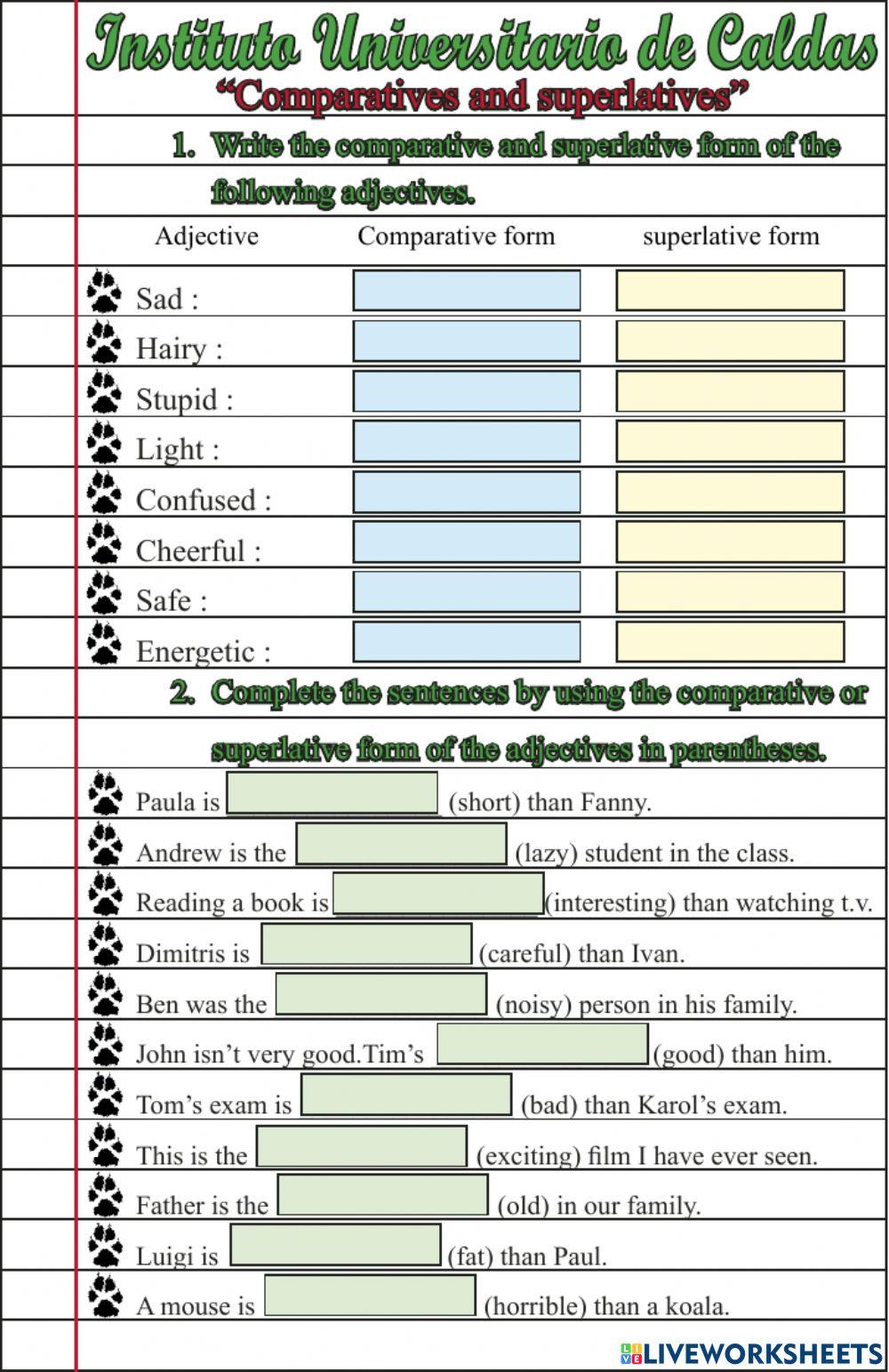Comparatives and superlatives 5