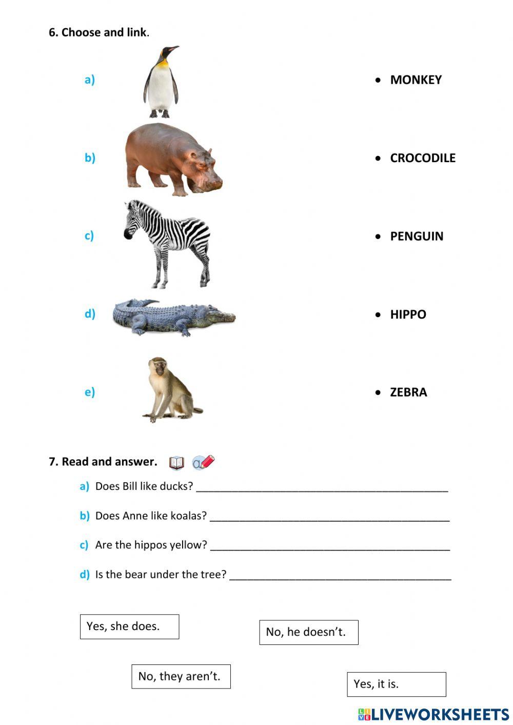 Farm animals and wild animals