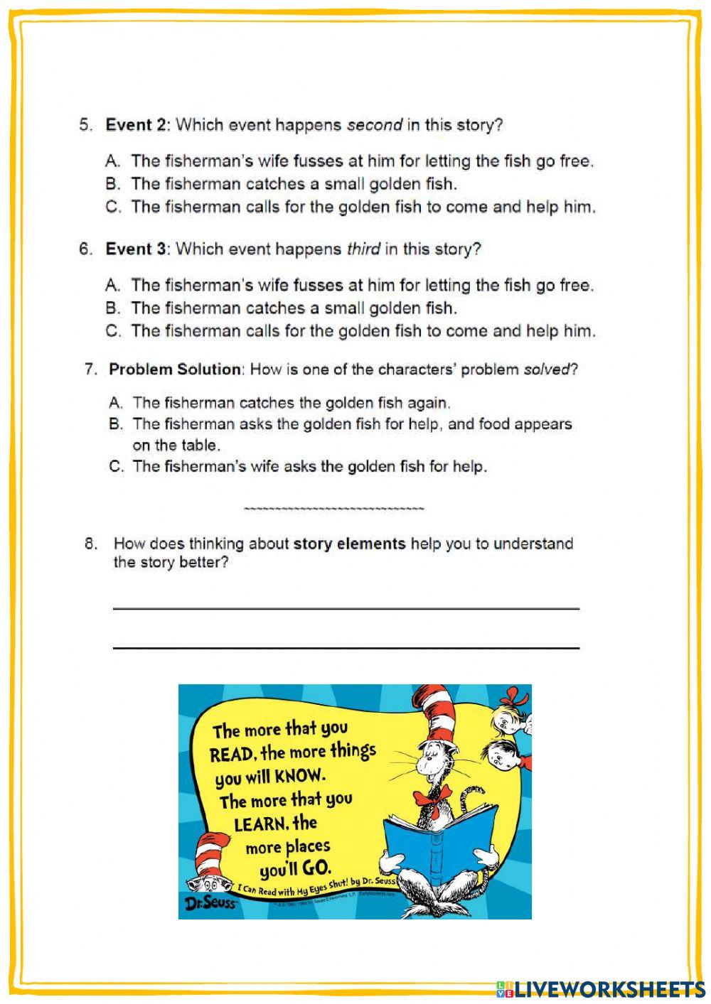 Reading comprehension quiz