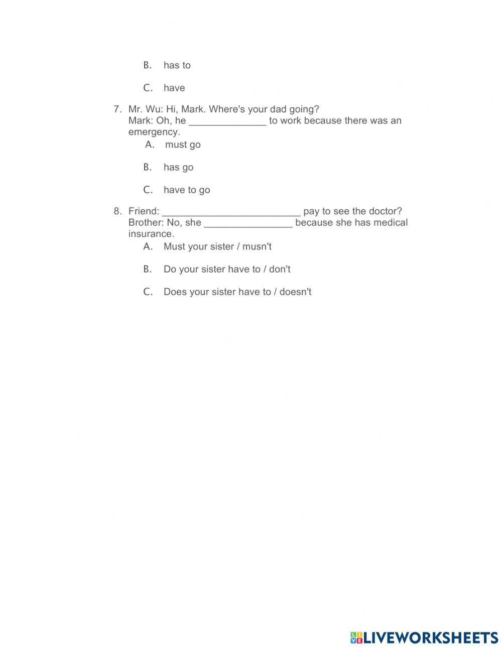 Modals for Obligation and Necessity