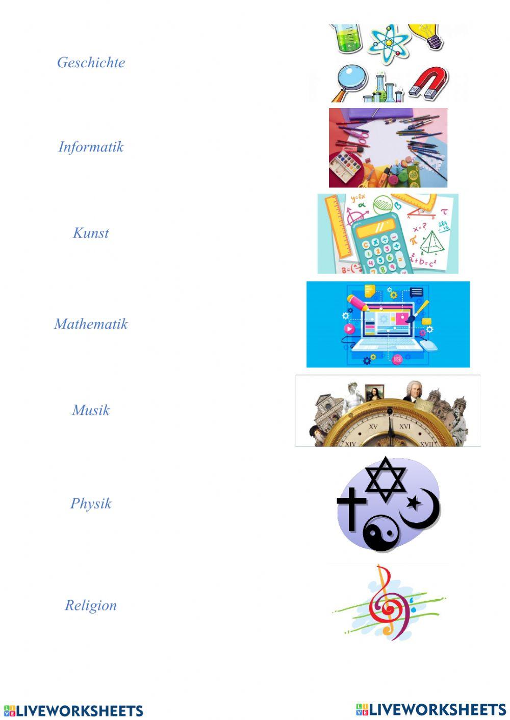 Vokabular - Schulfächer