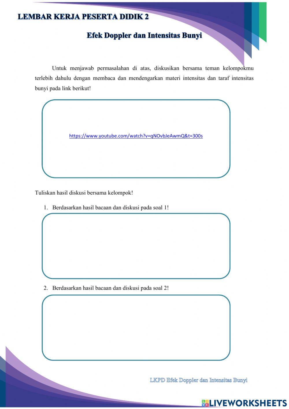 Efek doppler dan intensitas bunyi