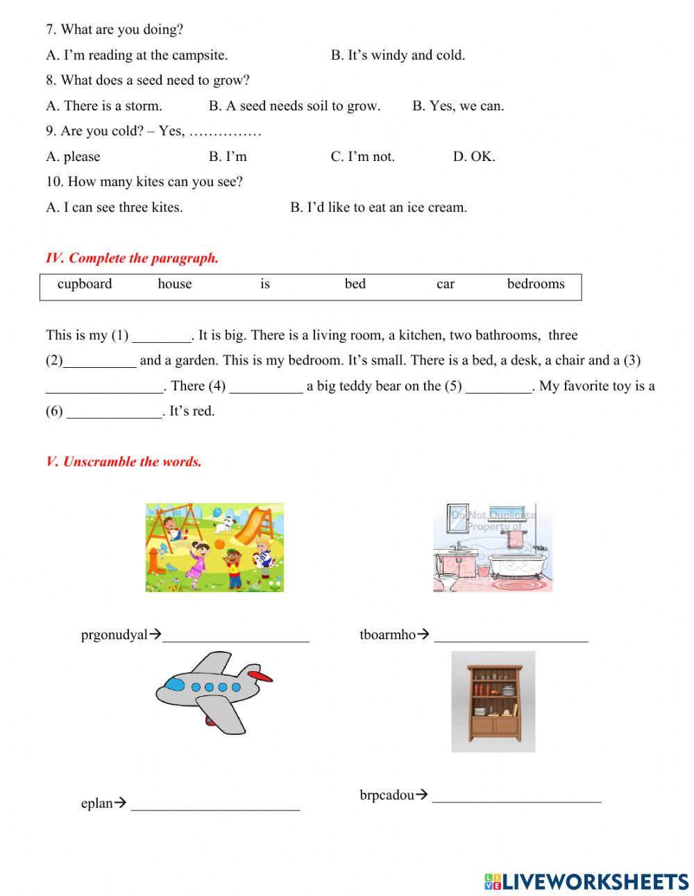 Test + listening g3 t7