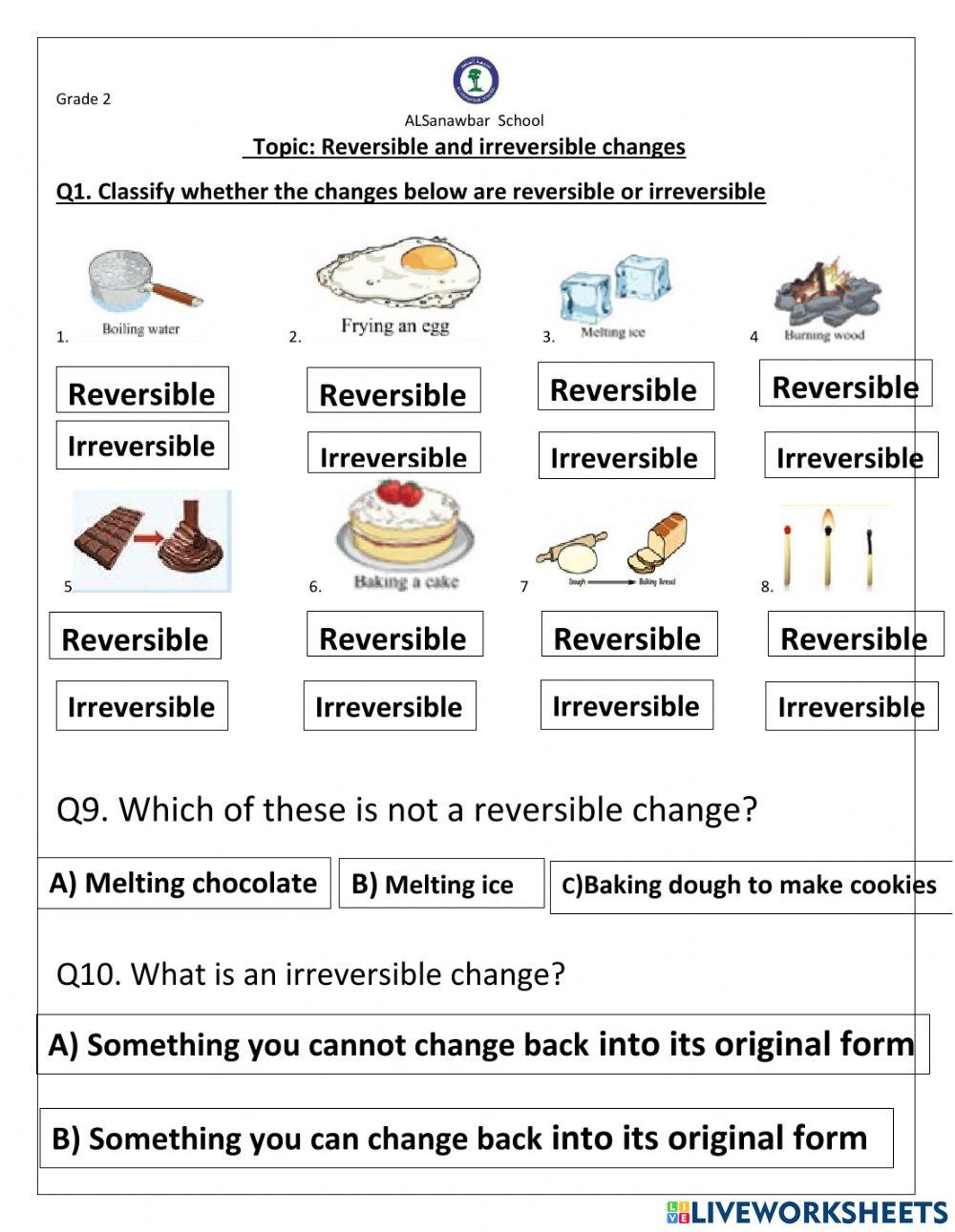 Reversible And Irreversible Change