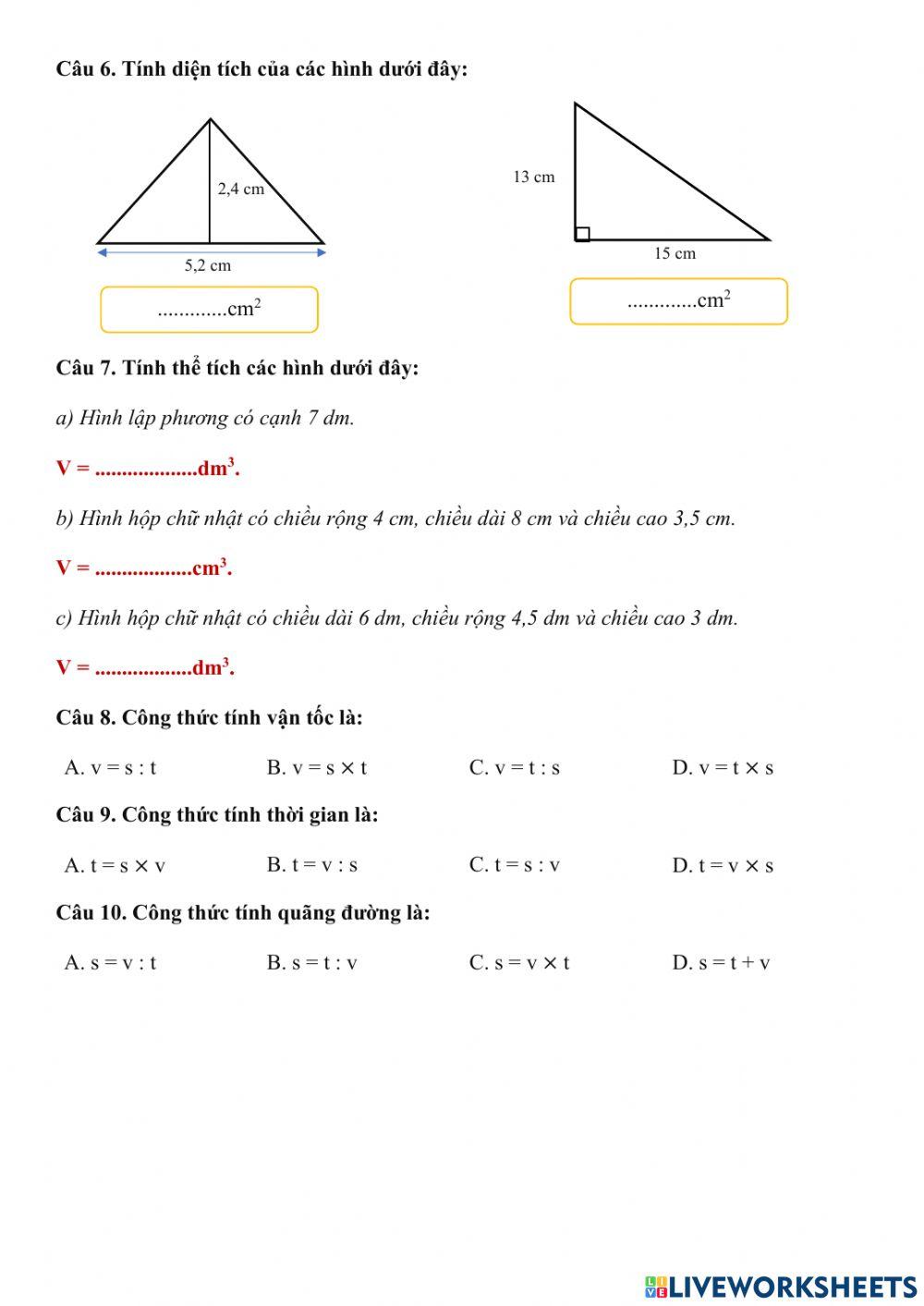 Phiếu bt trắc nghiệm