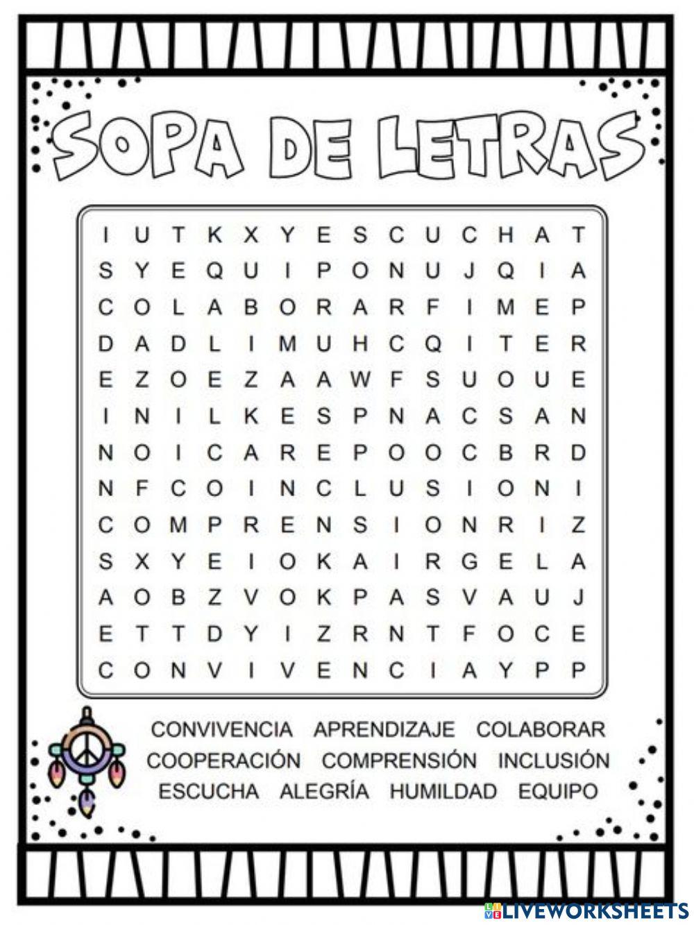 Sopa de letras para todos