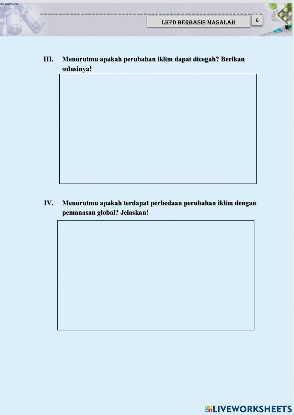 E-lkpd perubahan lingkungan