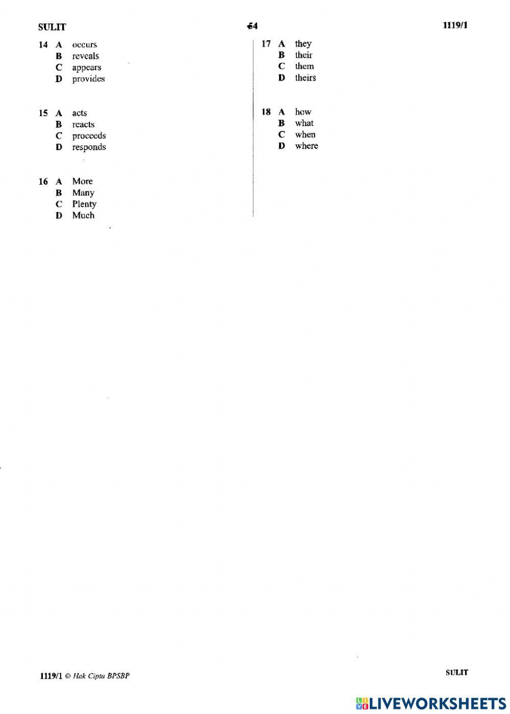 Spm kssm cefr bahasa inggeris 1119 (q1 - 26)