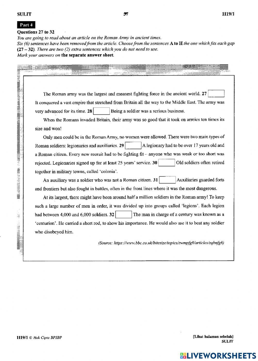 Spm kssm cefr bahasa inggeris 1119 (q1 - 26)