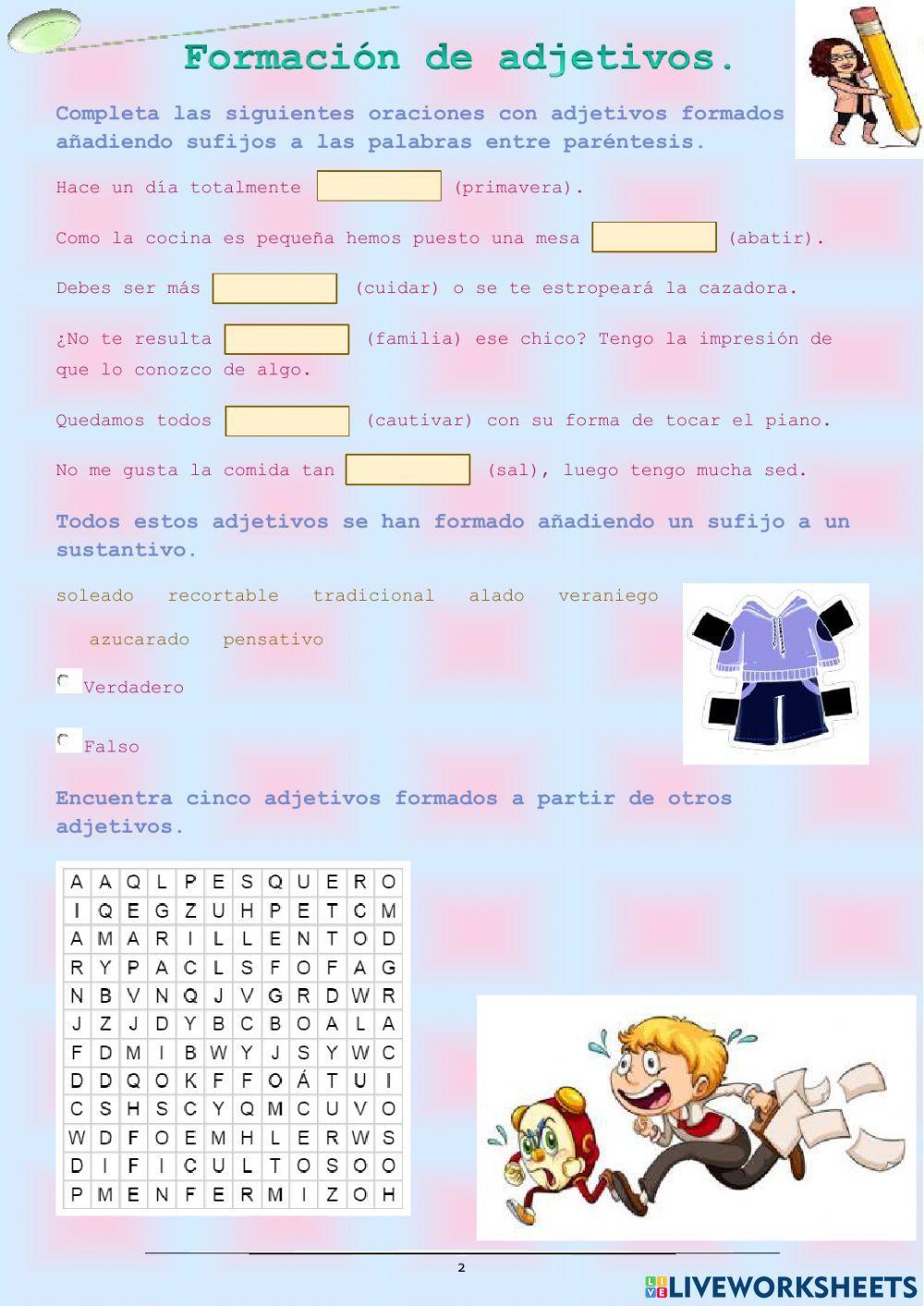 Formación de Adjetivos Formación de Adjetivos