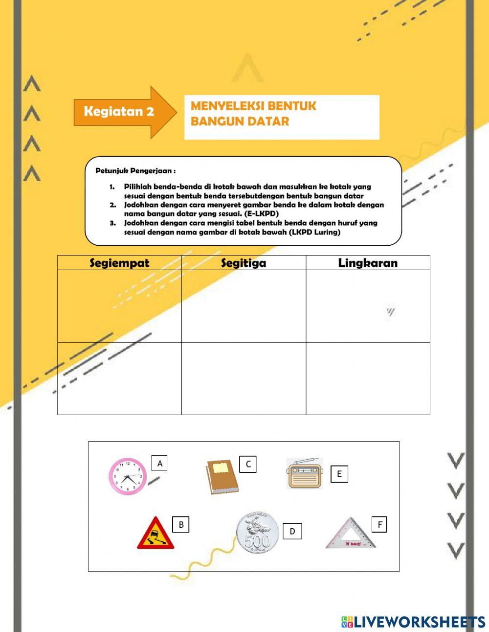 LKPD Geometri Kelas 1 Tema 4 Subtema 1 Pemb 6