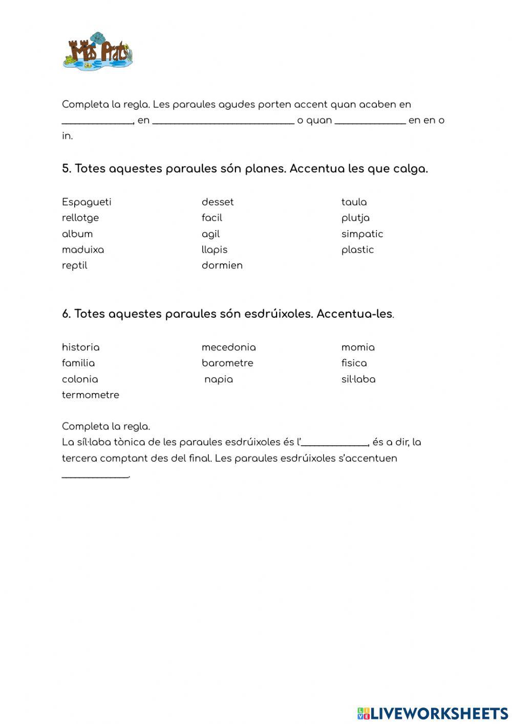 Prova accentuació i vocals