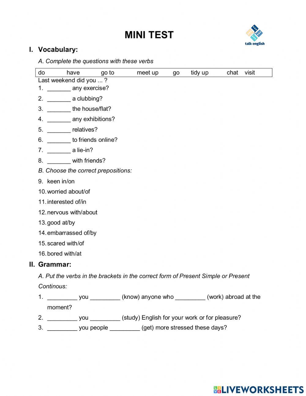 Minitest - pre-inter 2