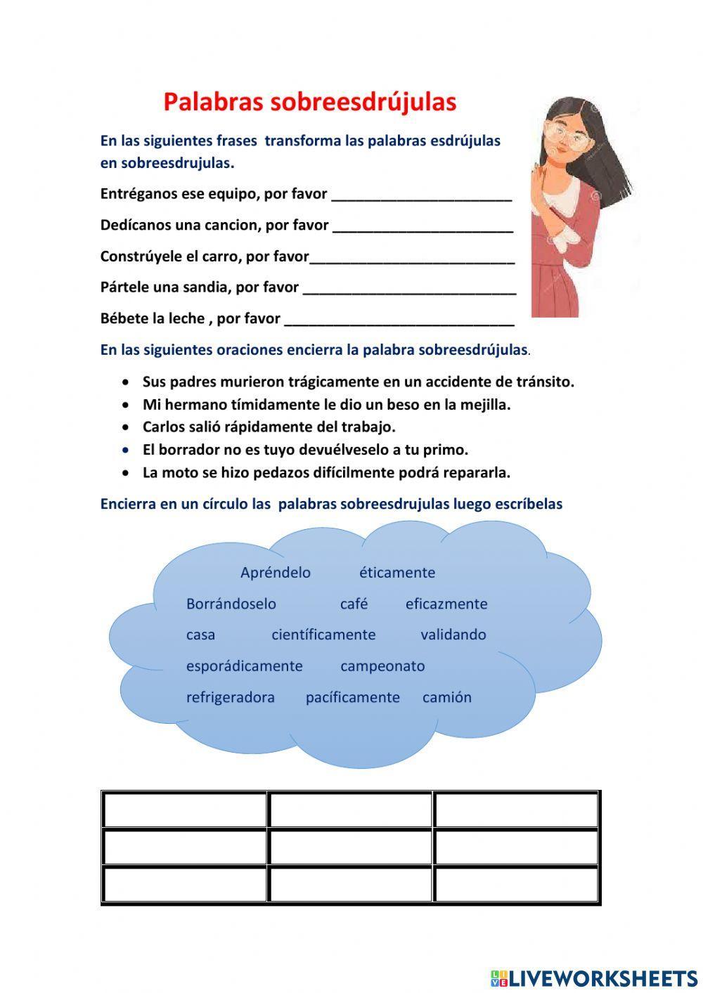 Palabras sobreesdrújulas