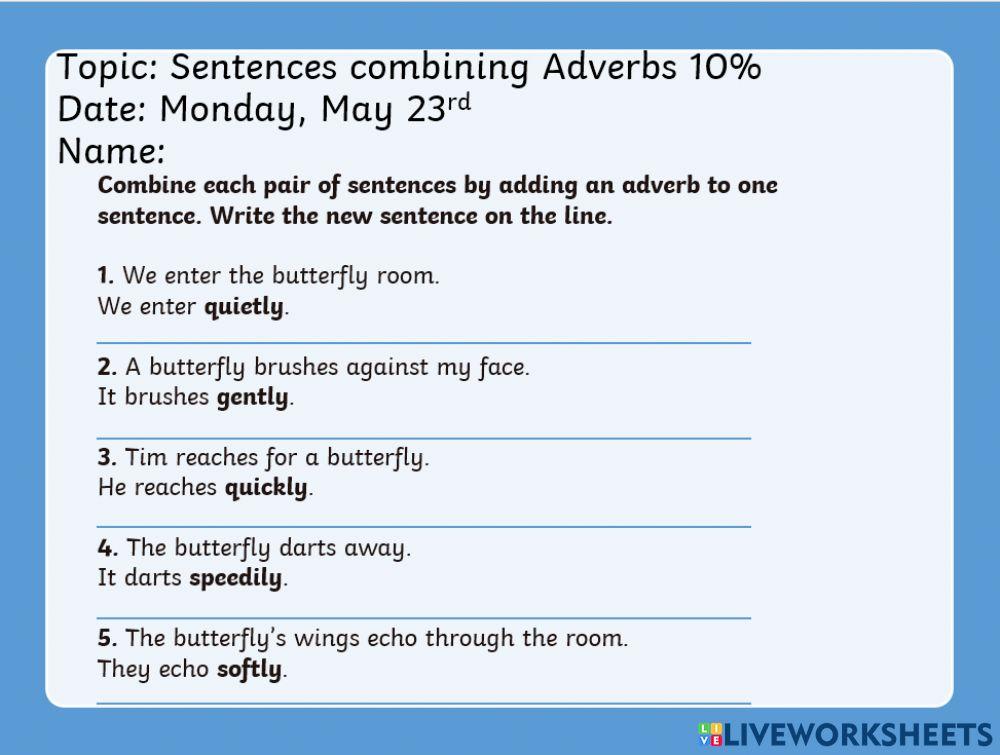 Sentences with adverbs