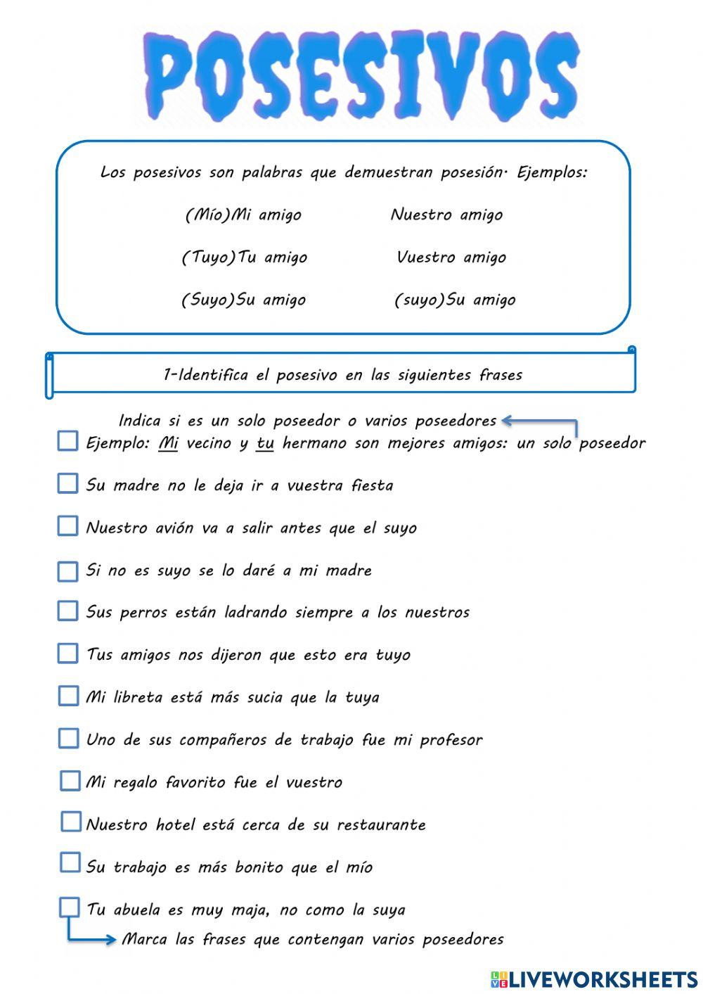 Posesivos Posesivos