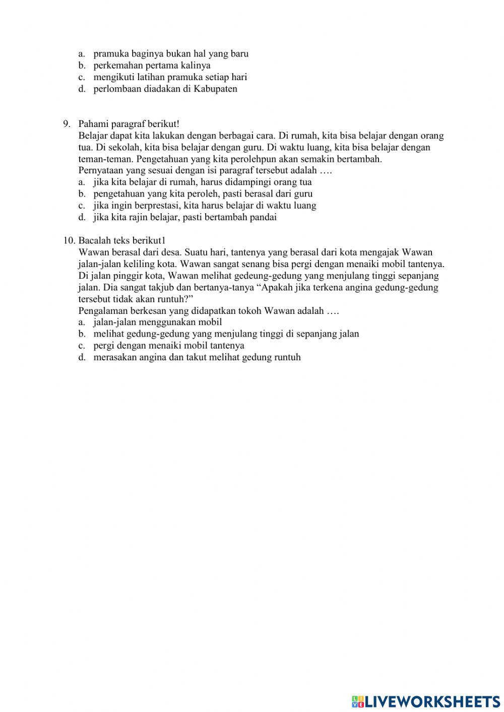 PAT B Indonesia KD 3.6 (Tema 9)