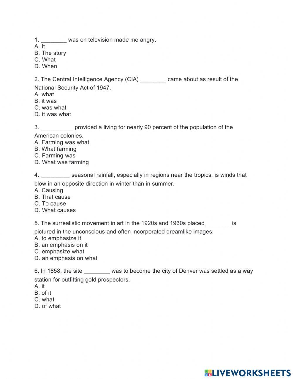 TOEFL Structure Skill 10