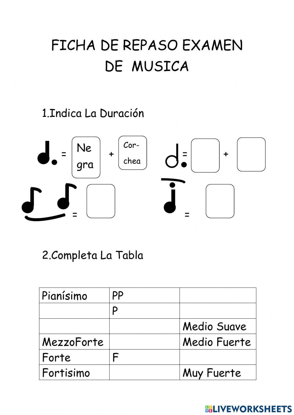 Examen de musica