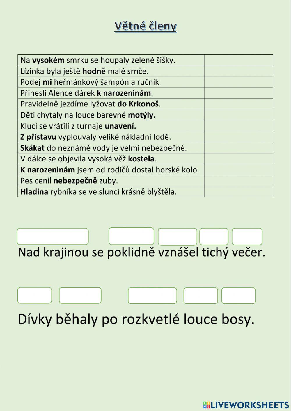 Větné členy Větné členy