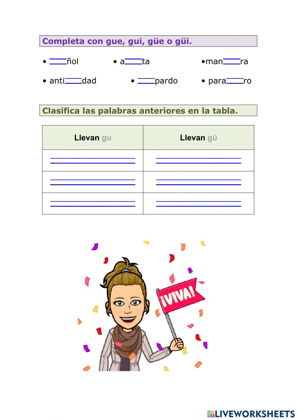 Tiempos verbales y ortografía de la g y j