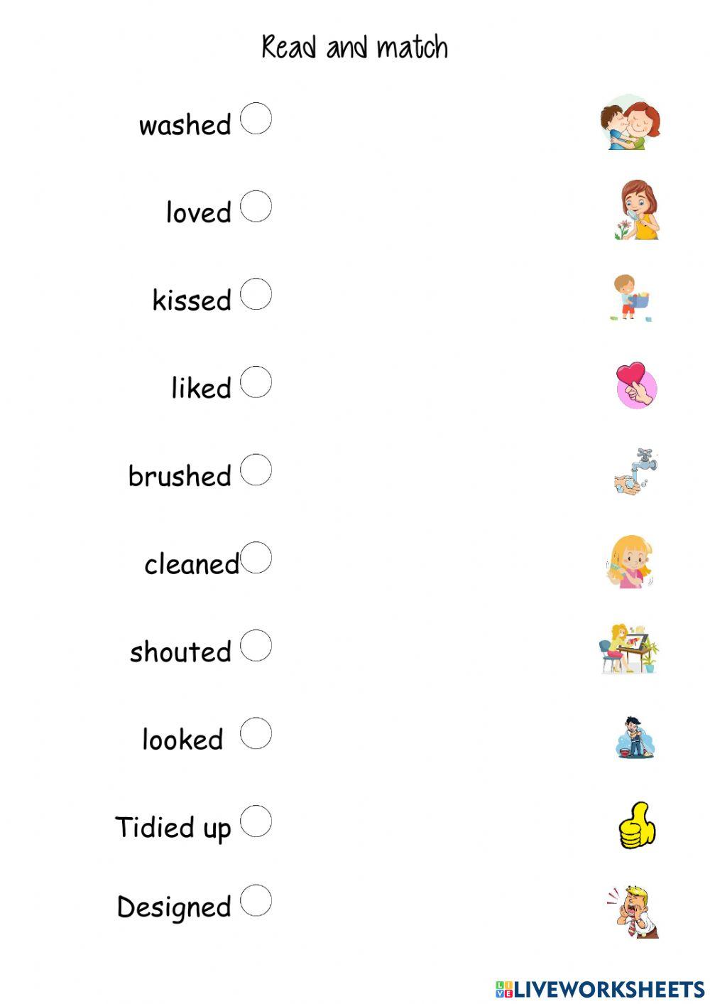 Read and match regular verbs 4