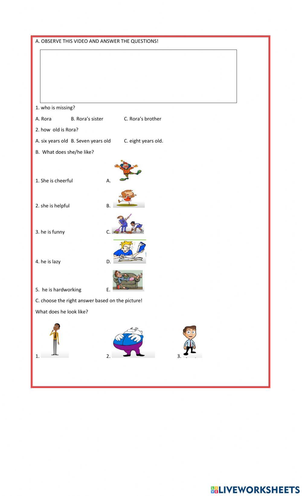 Adjective for someone