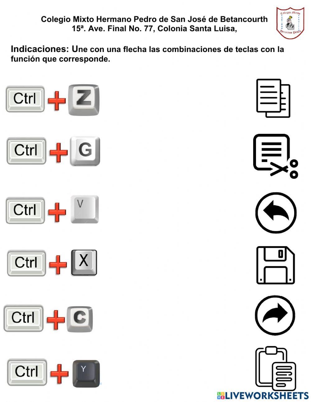 Combinaciones de teclas